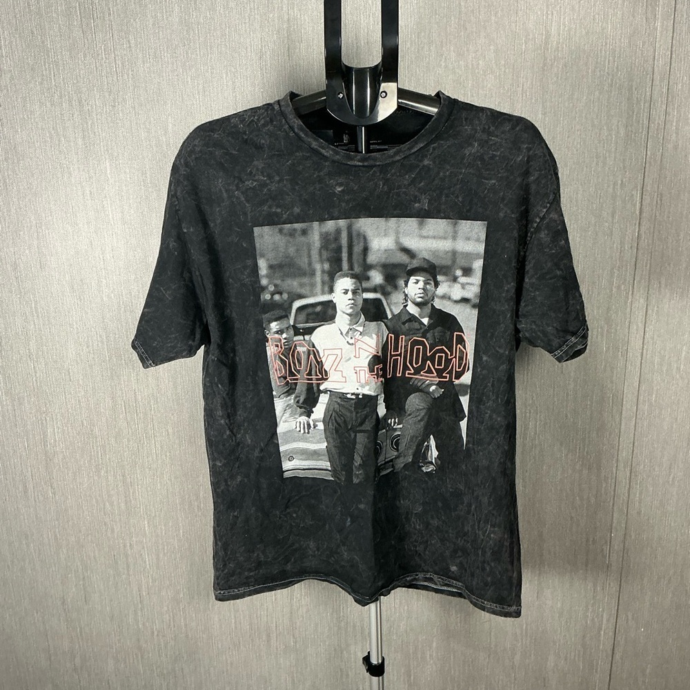 Boyz N The Hood Black Washed Graphic Short Sleeve Tee Size Large